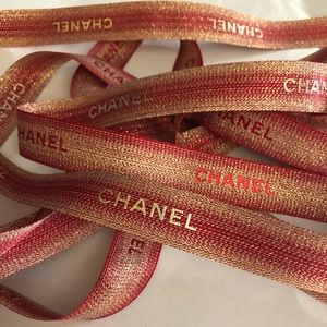 3 Yards Chanel Red & Gold Ribbon